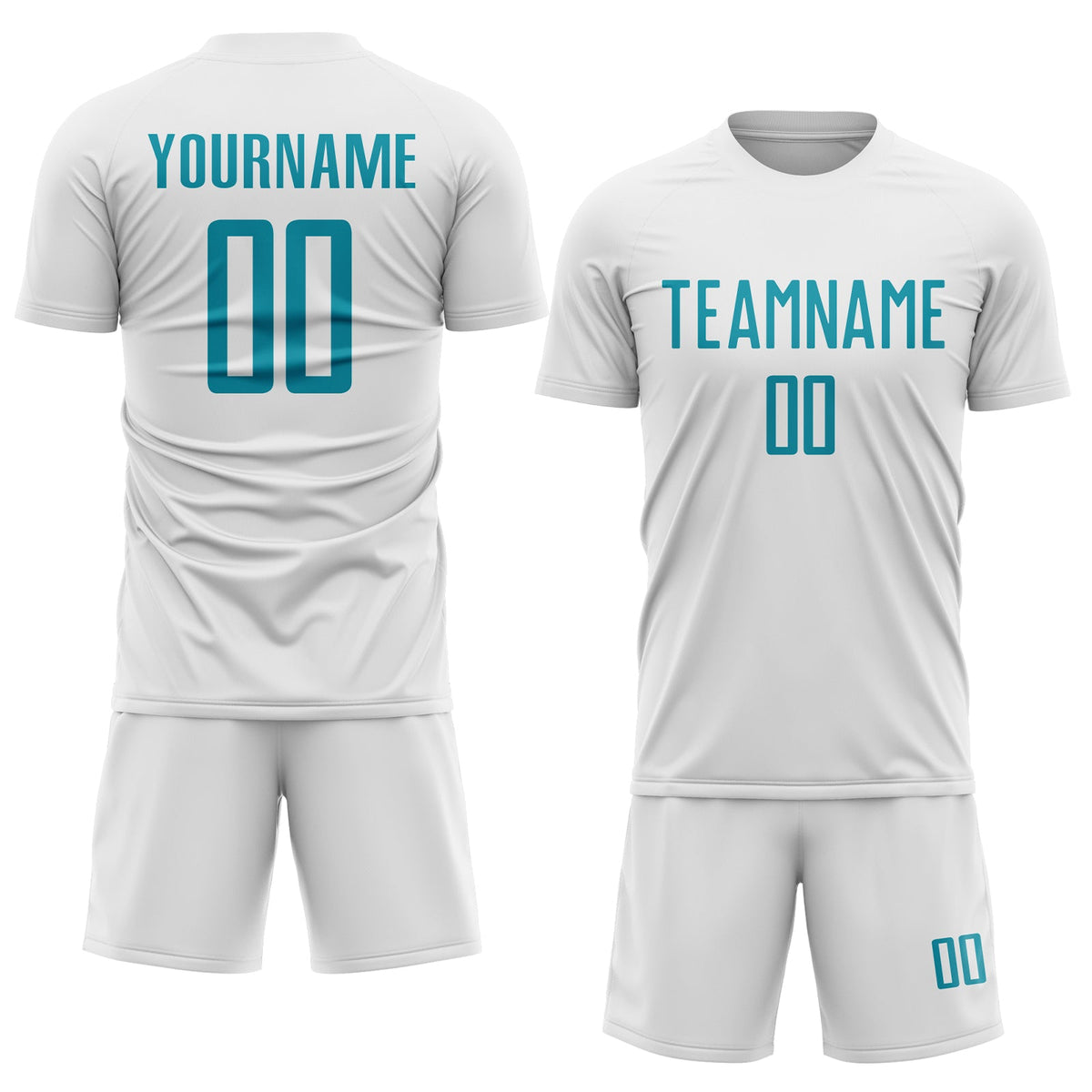 Custom White Teal Sublimation Soccer Uniform Jersey Limited