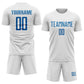 Custom White Blue Sublimation Soccer Uniform Jersey Limited
