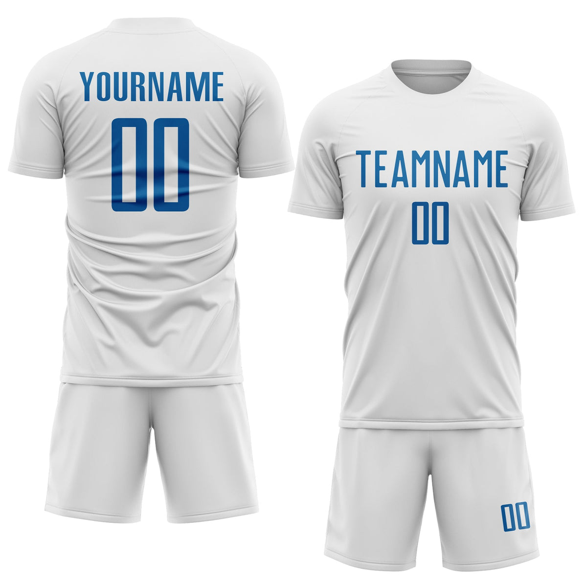 Custom White Blue Sublimation Soccer Uniform Jersey Limited