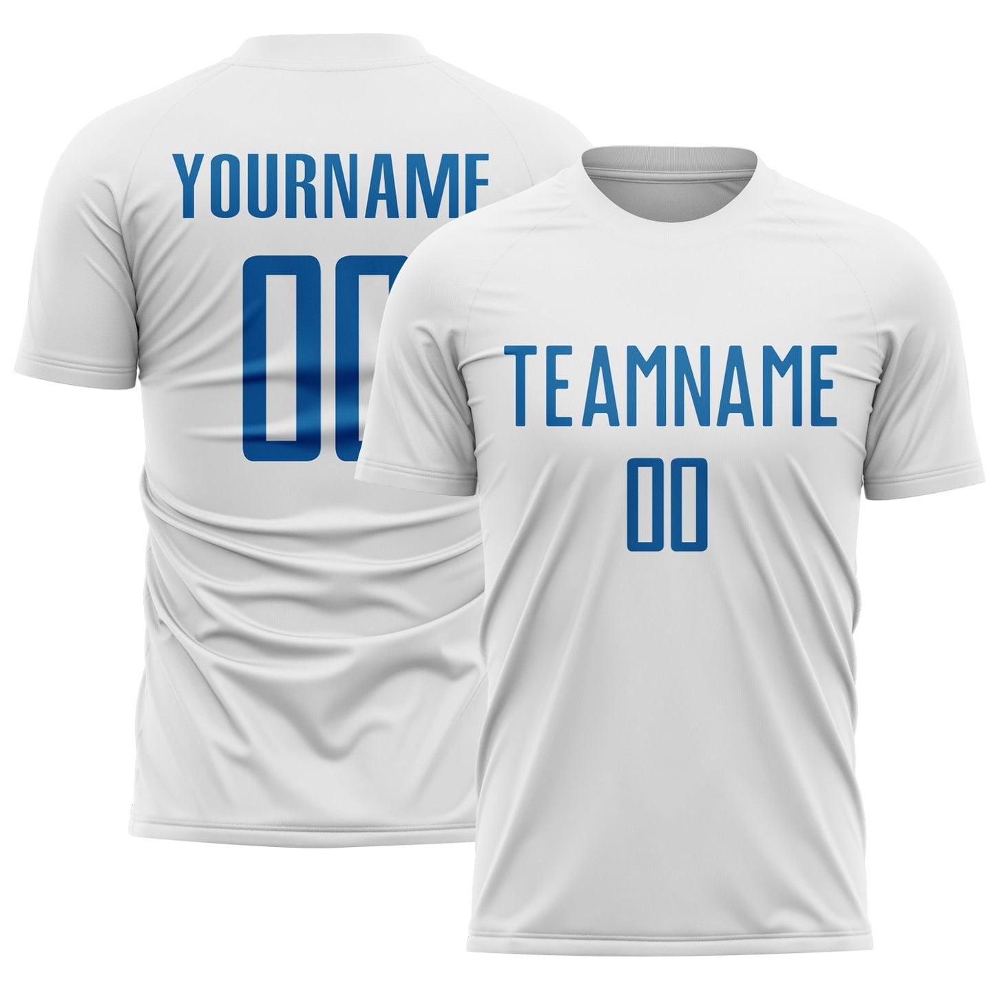 Custom White Blue Sublimation Soccer Uniform Jersey