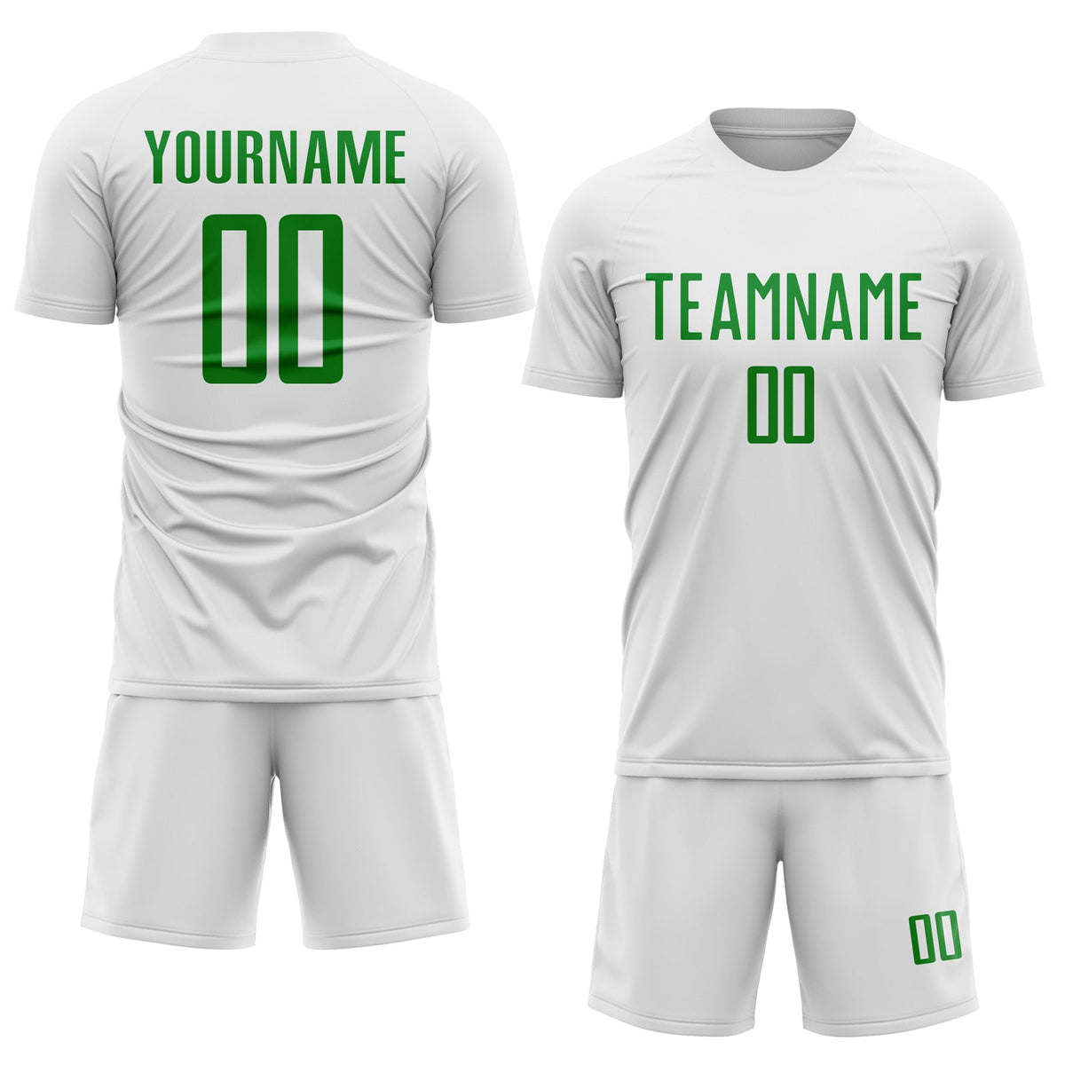 Custom White Grass Green Sublimation Soccer Uniform Jersey Limited