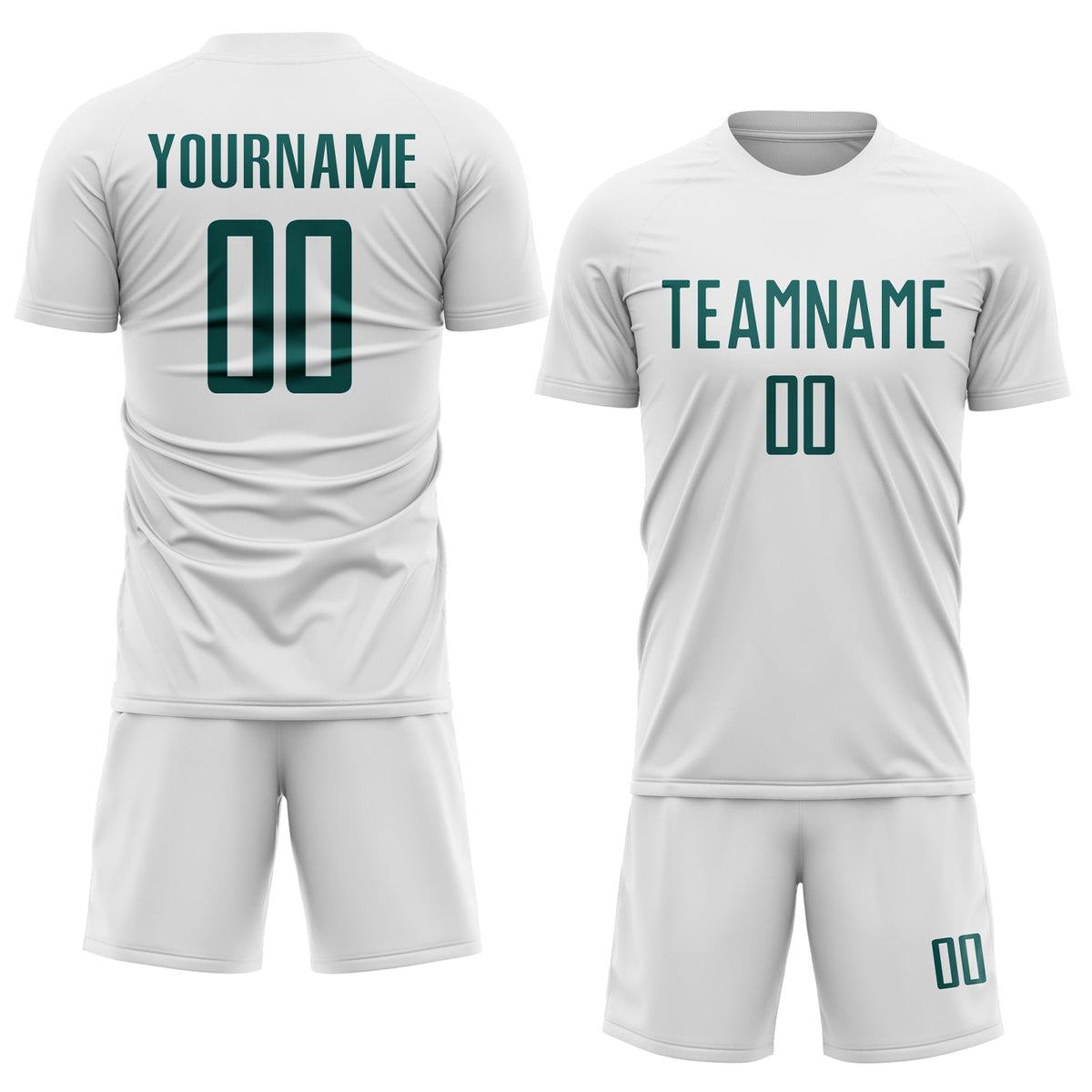 Custom White Midnight Green Sublimation Soccer Uniform Jersey Limited