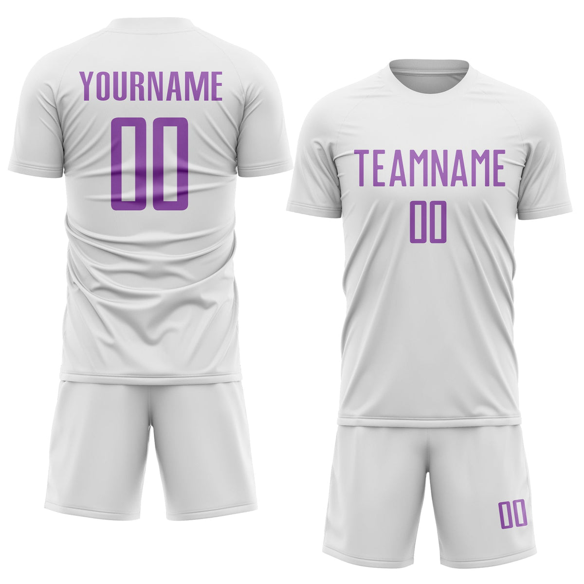 Custom White Medium Purple Sublimation Soccer Uniform Jersey Limited