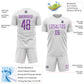 Custom White Medium Purple Sublimation Soccer Uniform Jersey Limited
