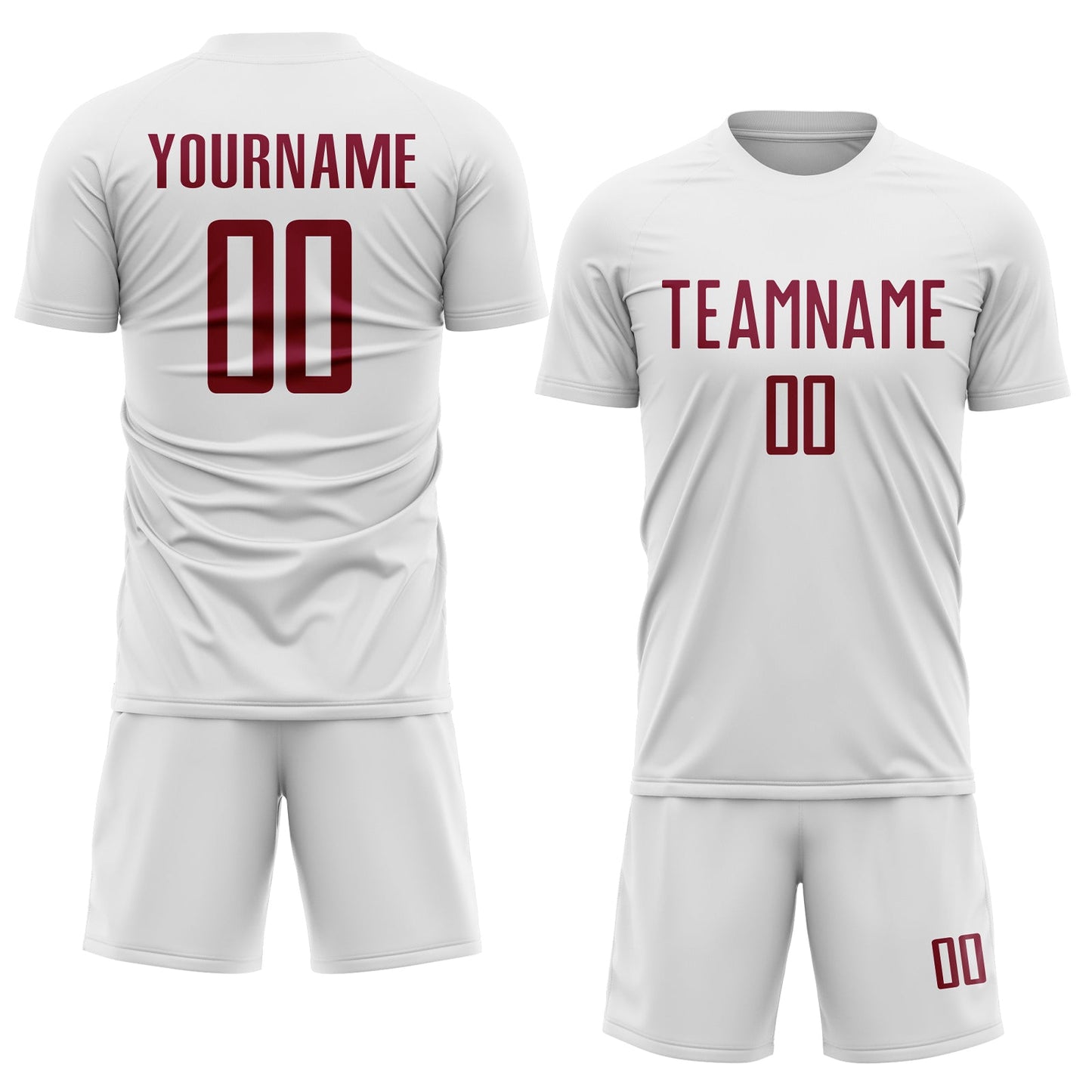 Custom White Maroon Sublimation Soccer Uniform Jersey Limited
