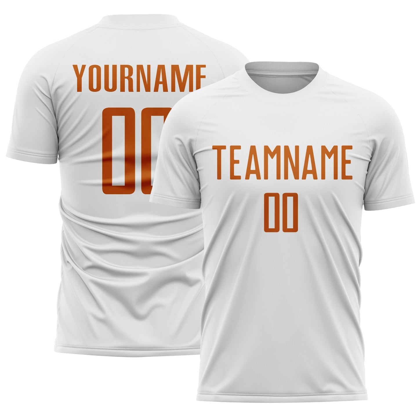 Custom White Texas Orange Sublimation Soccer Uniform Jersey