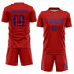 Custom Red Royal Sublimation Soccer Uniform Jersey Limited