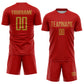 Custom Red Old Gold Sublimation Soccer Uniform Jersey Limited