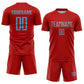 Custom Red Shadow Blue Sublimation Soccer Uniform Jersey Limited