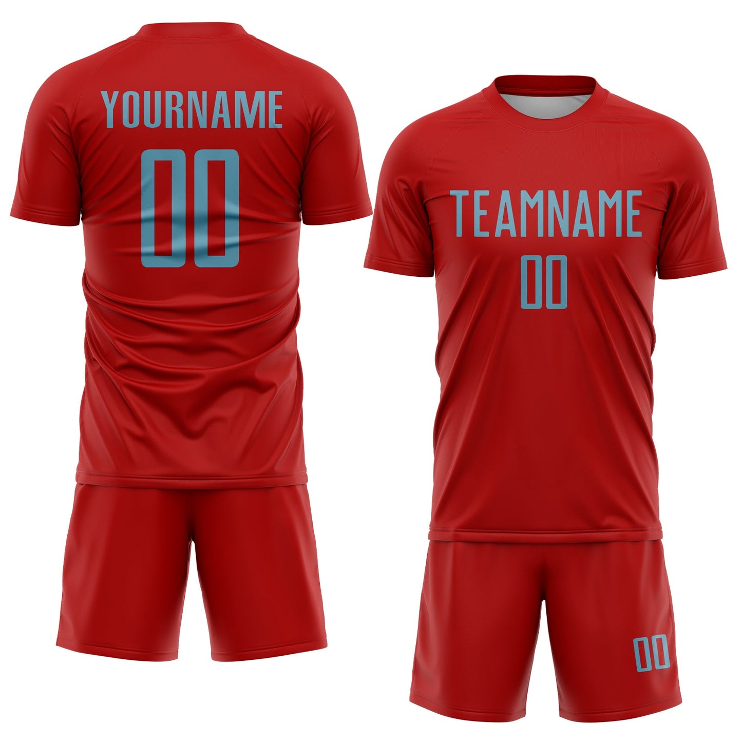 Custom Red Shadow Blue Sublimation Soccer Uniform Jersey Limited