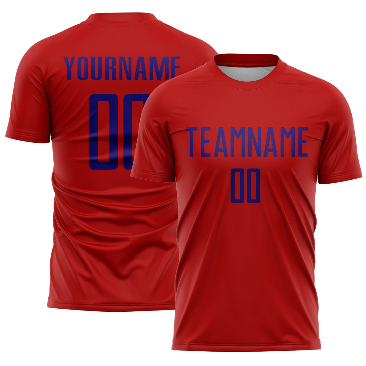 Custom Red Dark Purple Sublimation Soccer Uniform Jersey