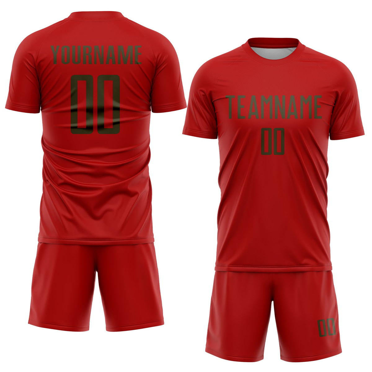 Custom Red Olive Sublimation Soccer Uniform Jersey Limited