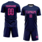 Custom Navy Pink Sublimation Soccer Uniform Jersey Limited