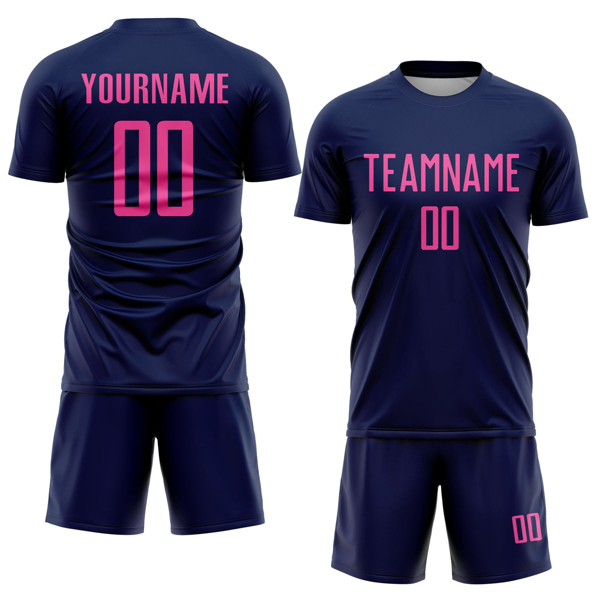 Custom Navy Pink Sublimation Soccer Uniform Jersey Limited