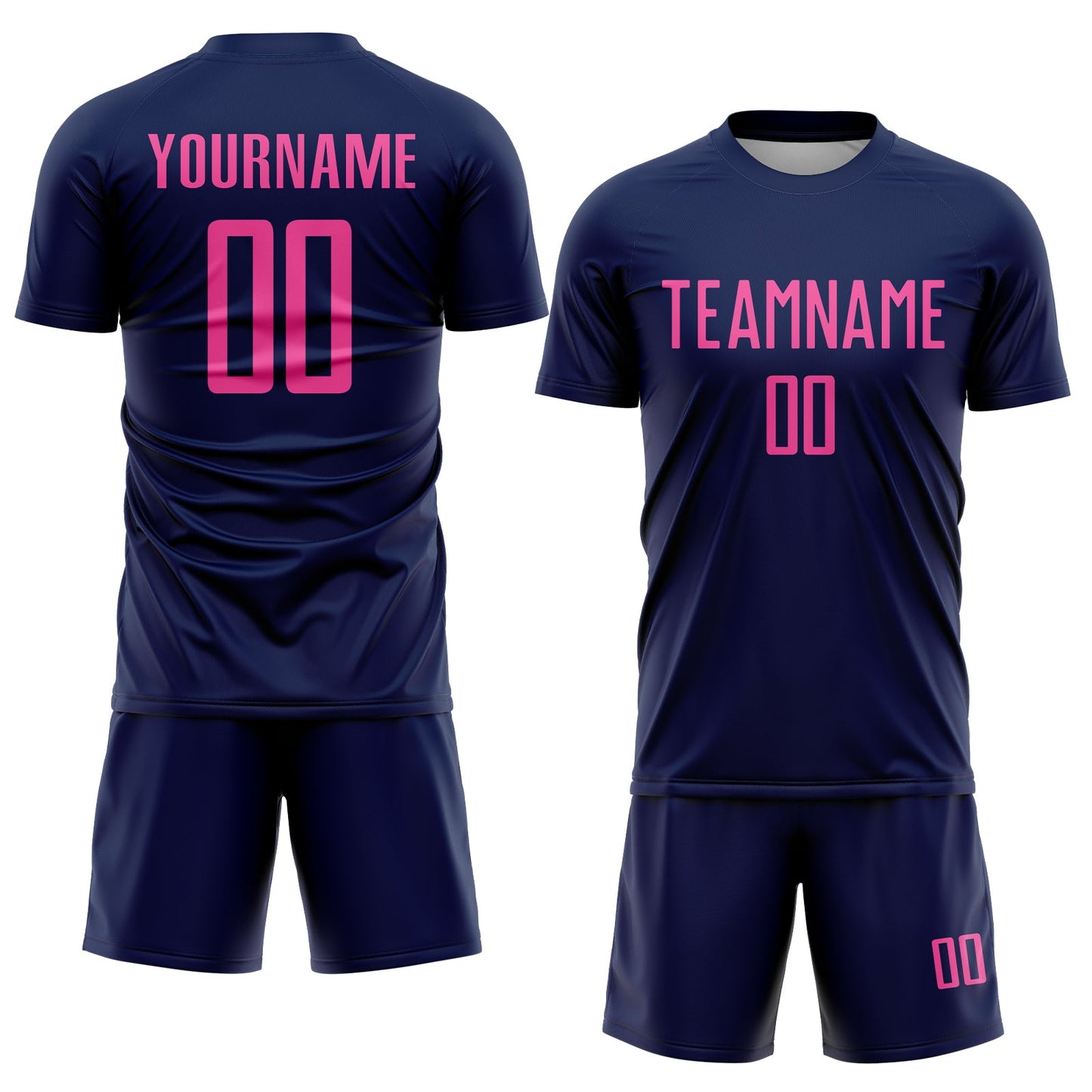 Custom Navy Pink Sublimation Soccer Uniform Jersey Limited