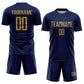 Custom Navy Old Gold Sublimation Soccer Uniform Jersey Limited