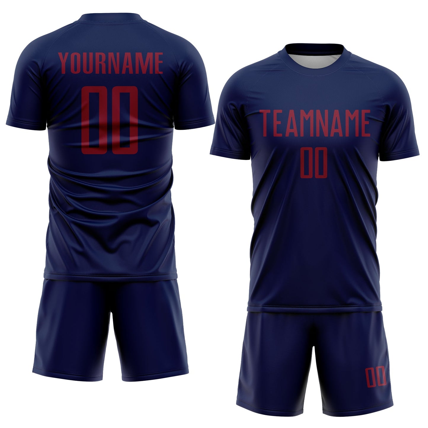 Custom Navy Crimson Sublimation Soccer Uniform Jersey Limited