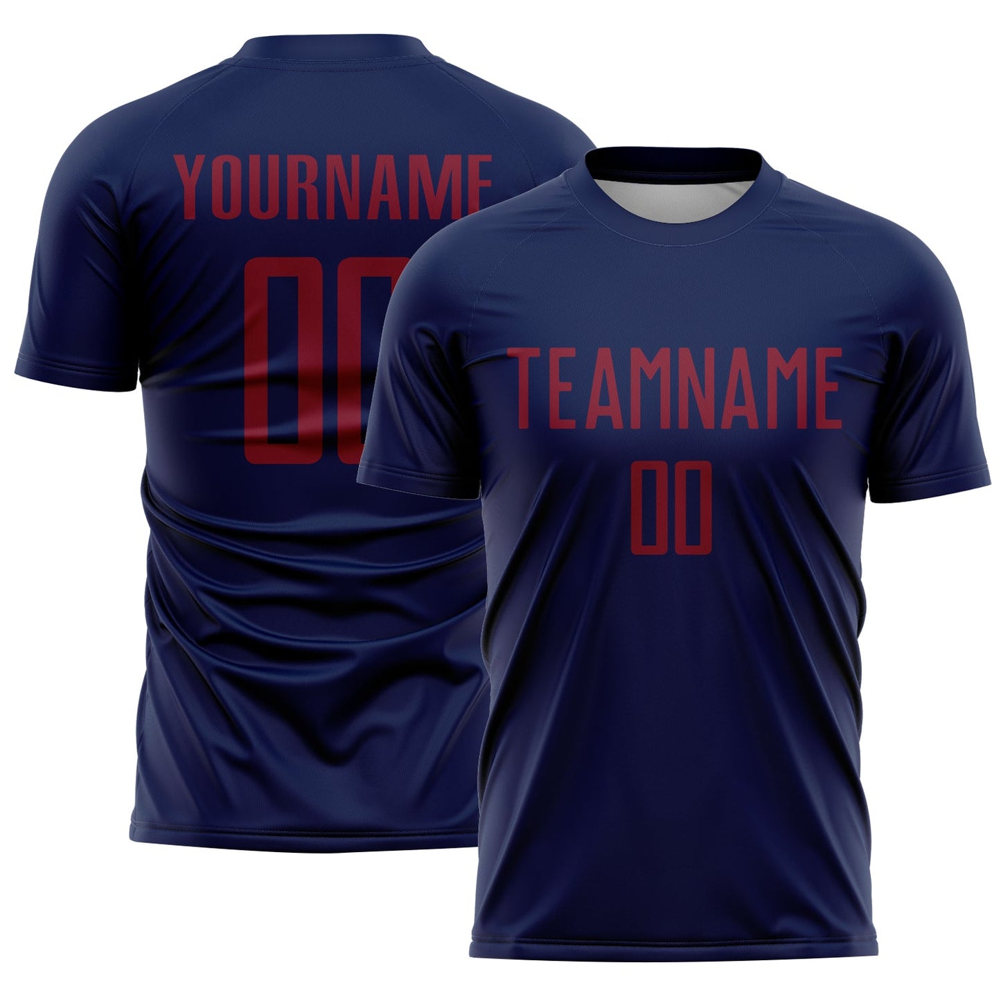 Custom Navy Crimson Sublimation Soccer Uniform Jersey