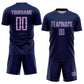 Custom Navy Light Purple Sublimation Soccer Uniform Jersey Limited