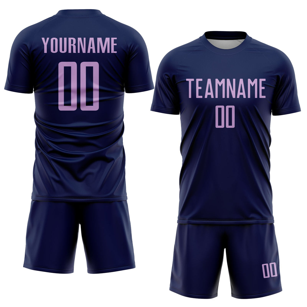 Custom Navy Light Purple Sublimation Soccer Uniform Jersey Limited