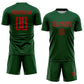 Custom Green Red Sublimation Soccer Uniform Jersey Limited