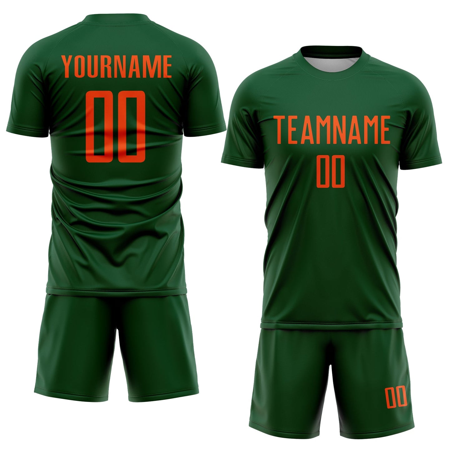 Custom Green Orange Sublimation Soccer Uniform Jersey Limited