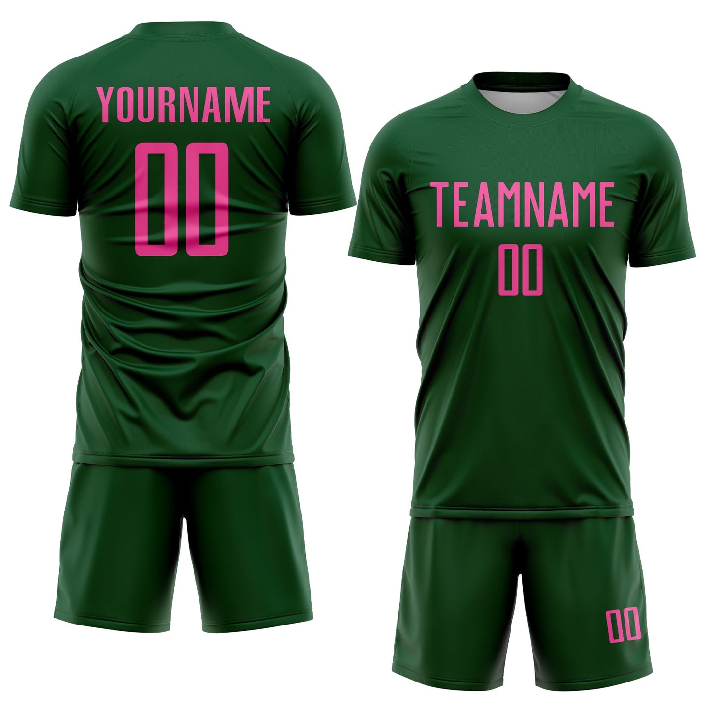 Custom Green Pink Sublimation Soccer Uniform Jersey Limited