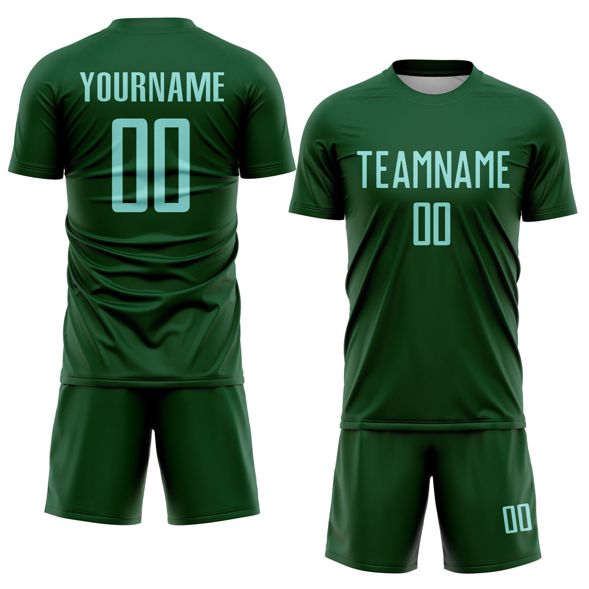 Custom Green Ice Blue Sublimation Soccer Uniform Jersey Limited