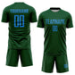 Custom Green Powder Blue Sublimation Soccer Uniform Jersey Limited