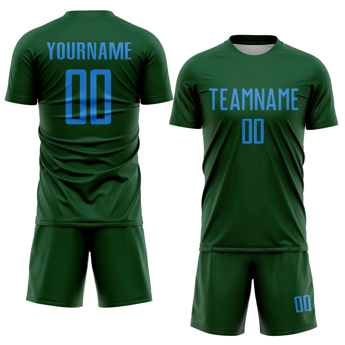 Custom Green Powder Blue Sublimation Soccer Uniform Jersey Limited