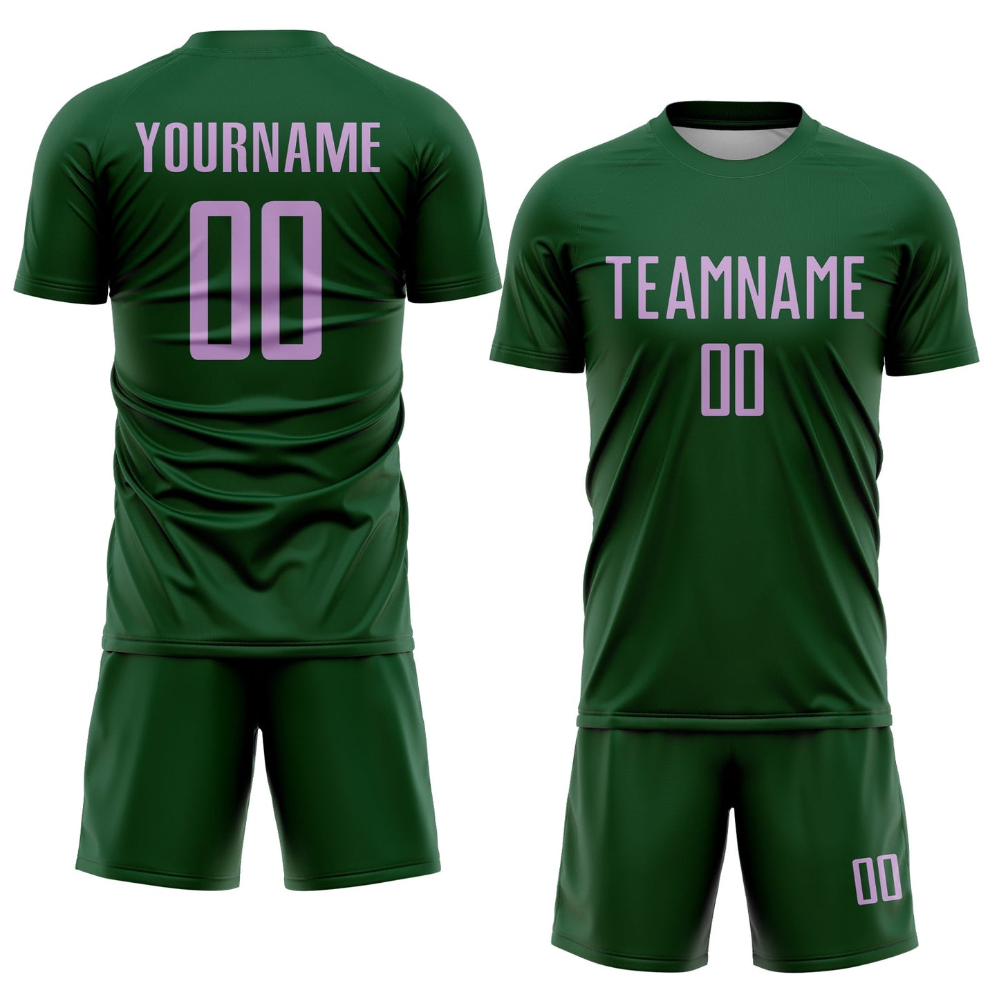 Custom Green Light Purple Sublimation Soccer Uniform Jersey Limited