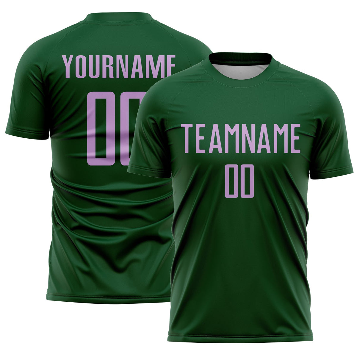 Custom Green Light Purple Sublimation Soccer Uniform Jersey