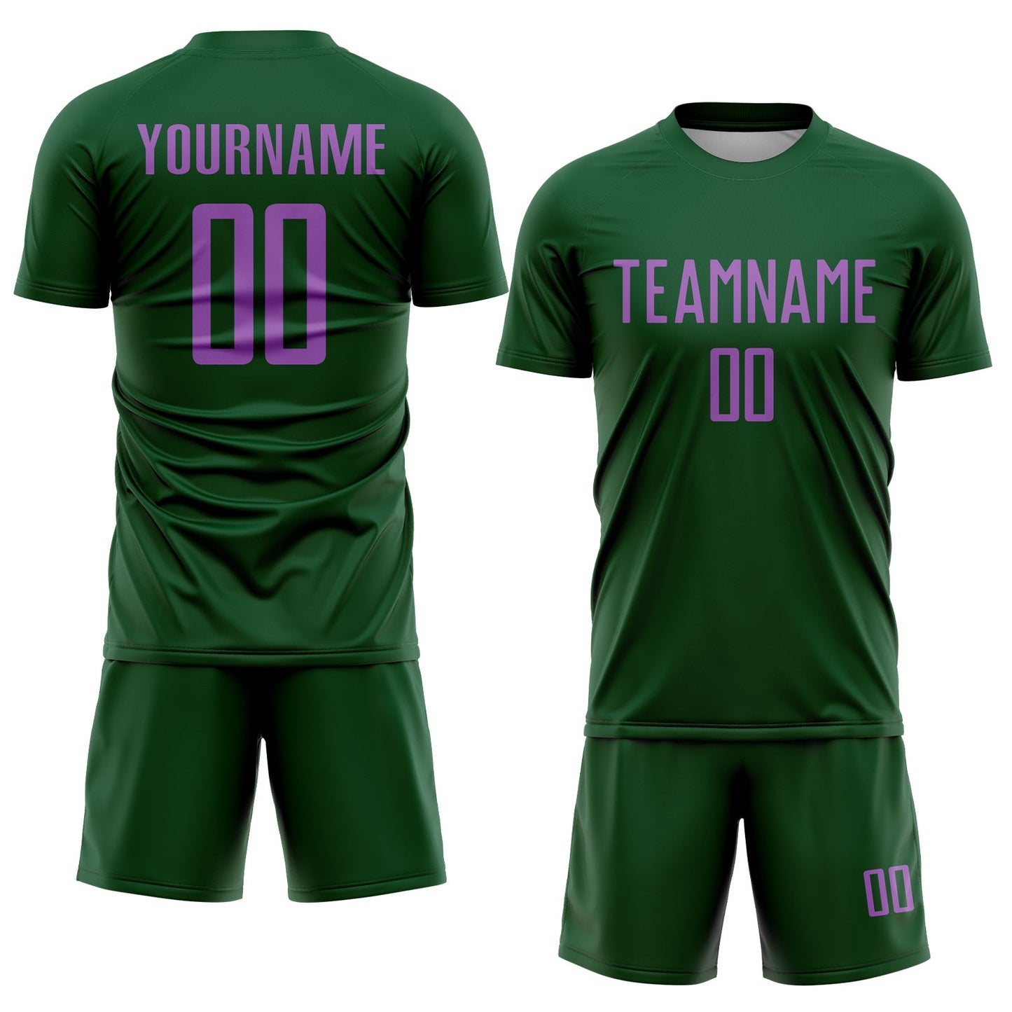 Custom Green Medium Purple Sublimation Soccer Uniform Jersey Limited