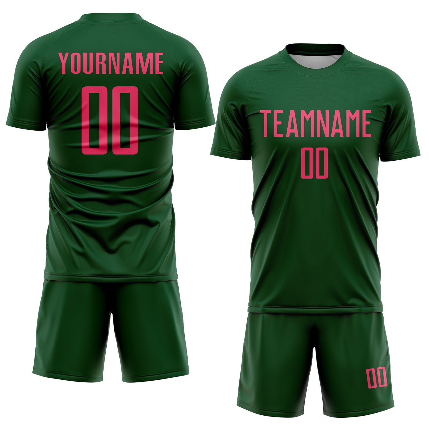 Custom Green Neon Pink Sublimation Soccer Uniform Jersey Limited