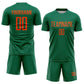 Custom Kelly Green Orange Sublimation Soccer Uniform Jersey Limited