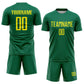 Custom Kelly Green Light Yellow Sublimation Soccer Uniform Jersey Limited