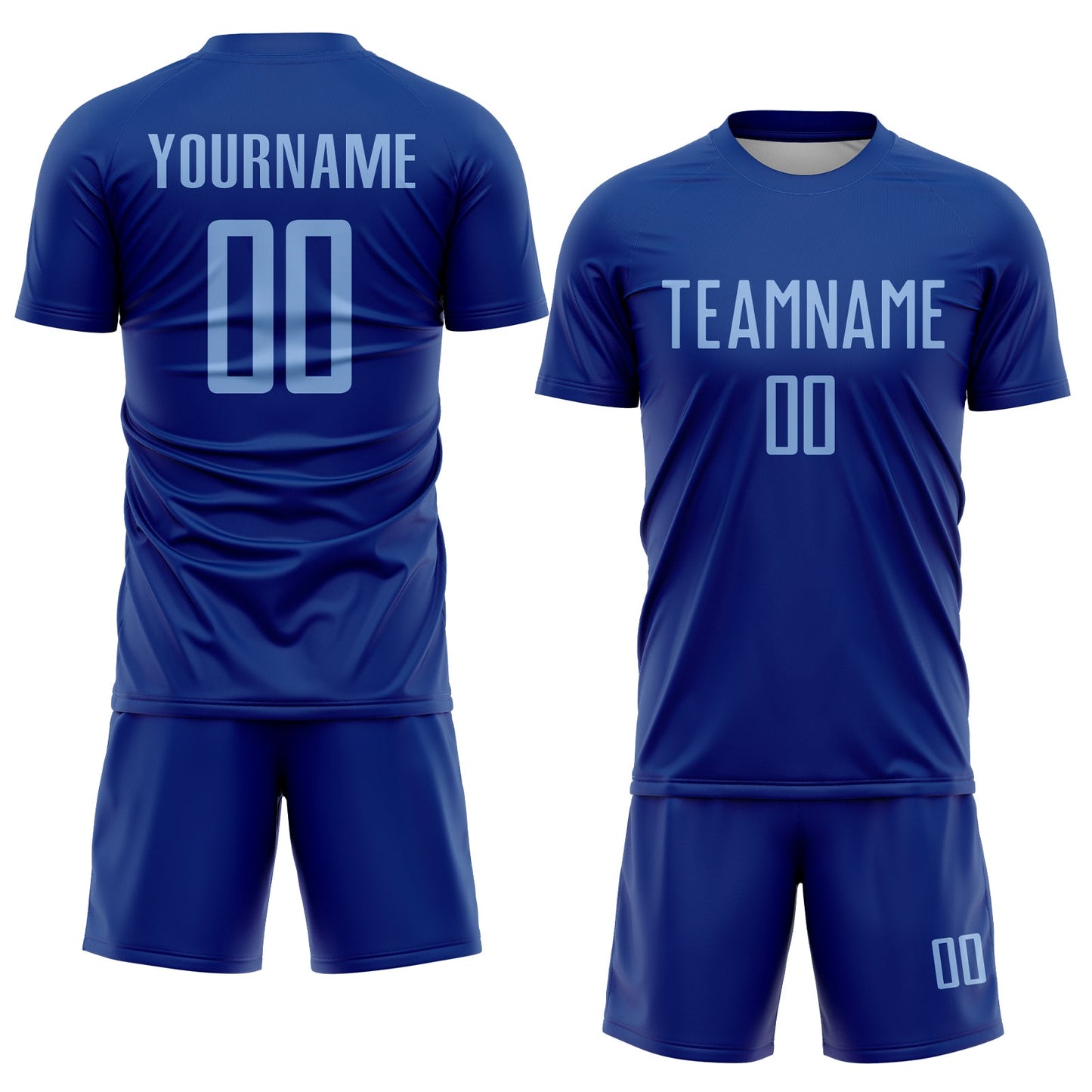 Custom Royal Light Blue Sublimation Soccer Uniform Jersey Limited