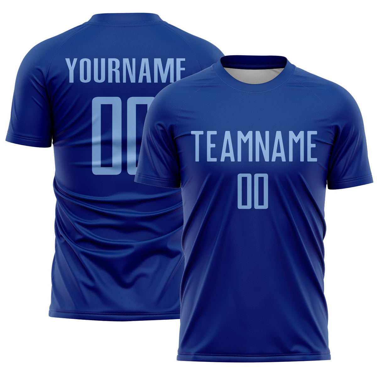 Custom Royal Light Blue Sublimation Soccer Uniform Jersey