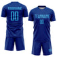 Custom Royal Sky Blue Sublimation Soccer Uniform Jersey Limited