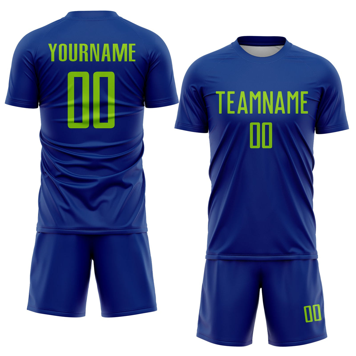 Custom Royal Neon Green Sublimation Soccer Uniform Jersey Limited