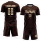 Custom Brown Cream Sublimation Soccer Uniform Jersey Limited