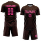 Custom Brown Pink Sublimation Soccer Uniform Jersey Limited
