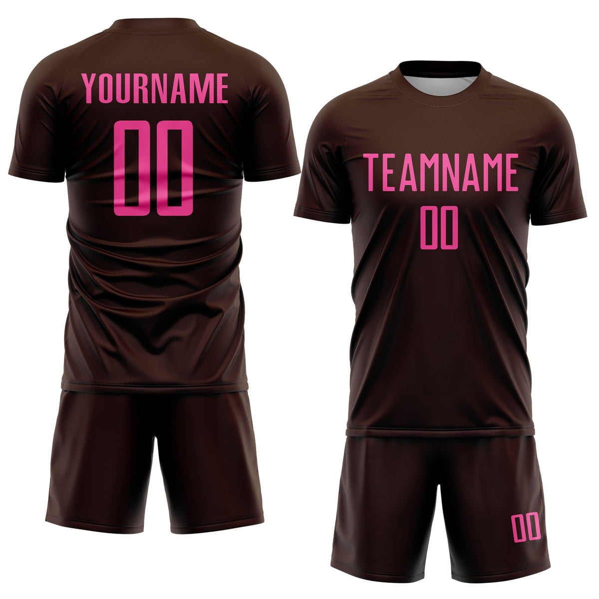 Custom Brown Pink Sublimation Soccer Uniform Jersey Limited