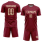 Custom Crimson Cream Sublimation Soccer Uniform Jersey Limited