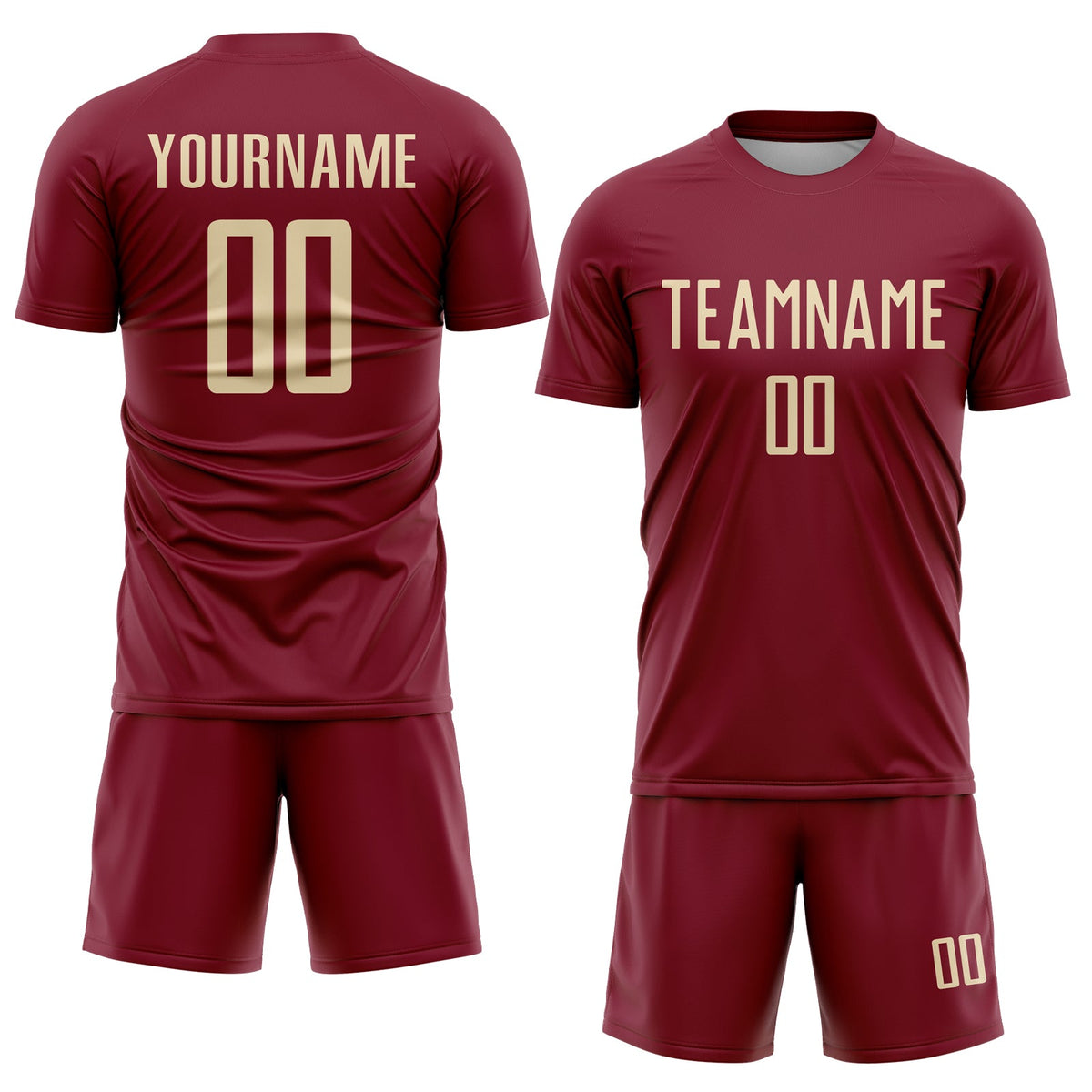 Custom Crimson Cream Sublimation Soccer Uniform Jersey Limited