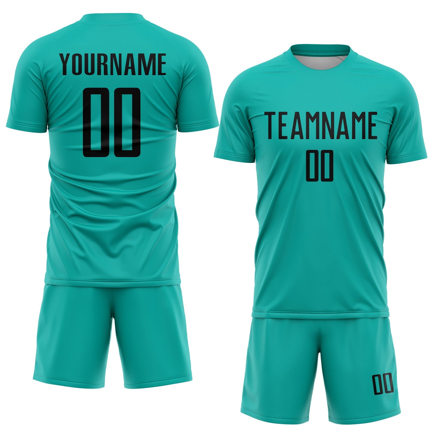 Custom Aqua Black Sublimation Soccer Uniform Jersey Limited