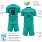 Custom Aqua Black Sublimation Soccer Uniform Jersey Limited