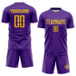 Custom Purple Gold Sublimation Soccer Uniform Jersey Limited
