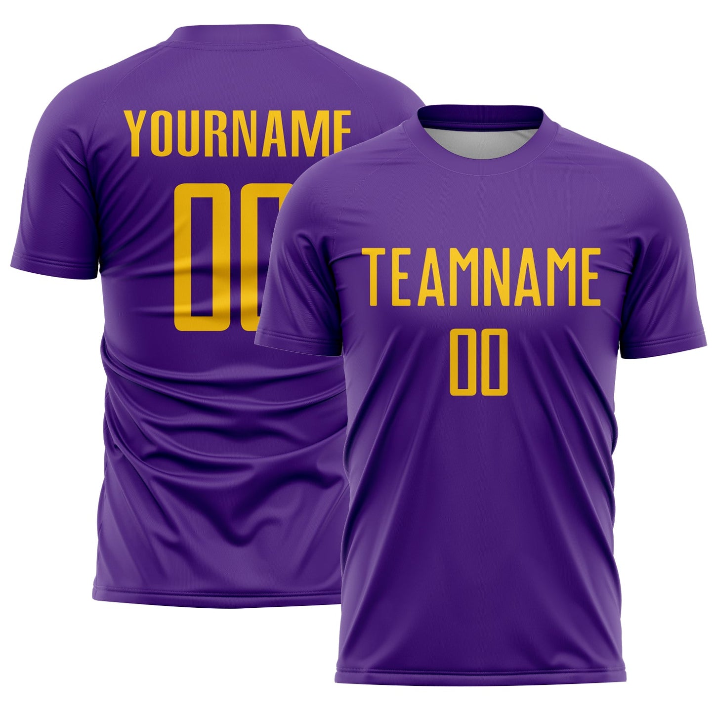 Custom Purple Gold Sublimation Soccer Uniform Jersey