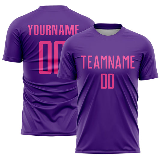 Custom Purple Pink Sublimation Soccer Uniform Jersey